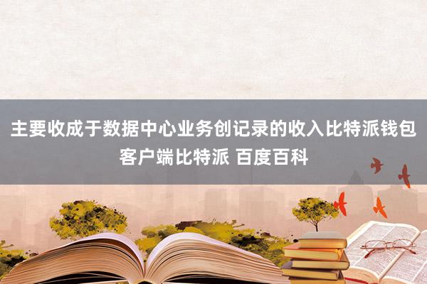 主要收成于数据中心业务创记录的收入比特派钱包客户端比特派 百度百科