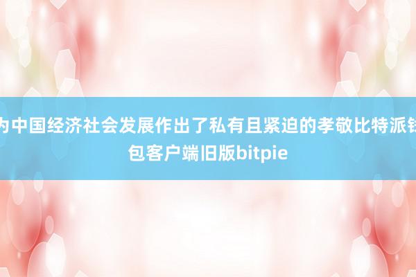 为中国经济社会发展作出了私有且紧迫的孝敬比特派钱包客户端旧版bitpie