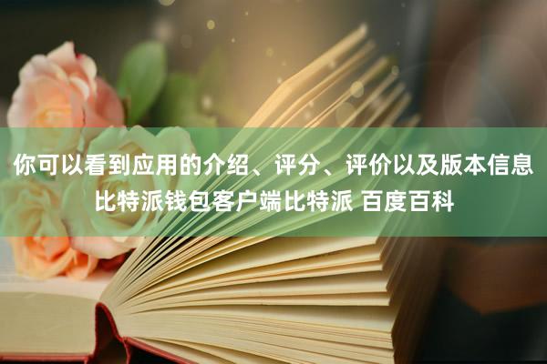 你可以看到应用的介绍、评分、评价以及版本信息比特派钱包客户端比特派 百度百科