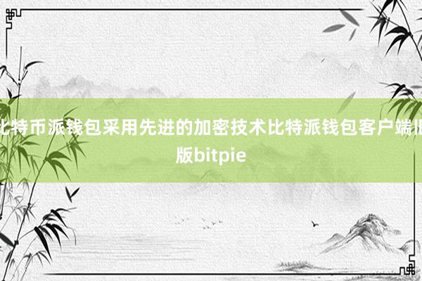 比特币派钱包采用先进的加密技术比特派钱包客户端旧版bitpie