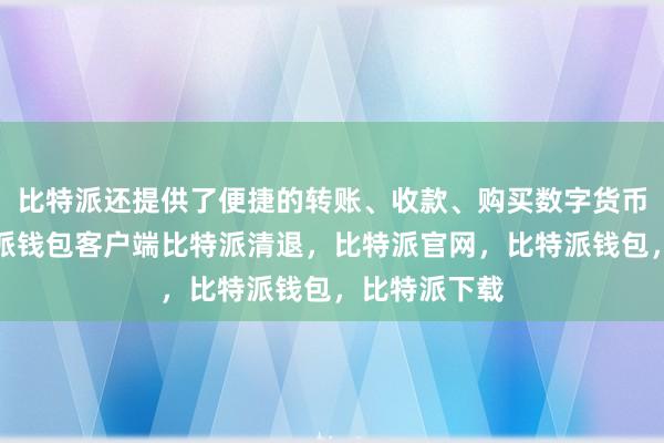 比特派还提供了便捷的转账、收款、购买数字货币等功能比特派钱包客户端比特派清退，比特派官网，比特派钱包，比特派下载