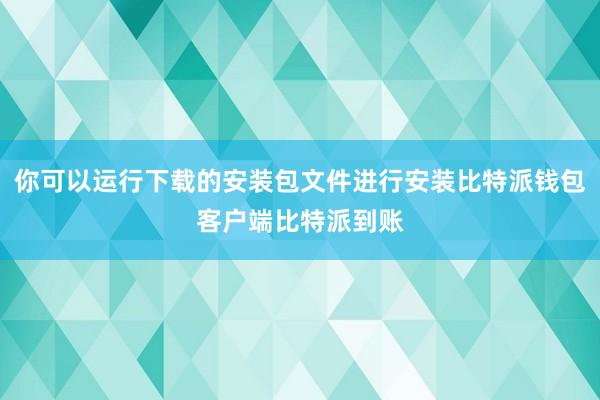 你可以运行下载的安装包文件进行安装比特派钱包客户端比特派到账