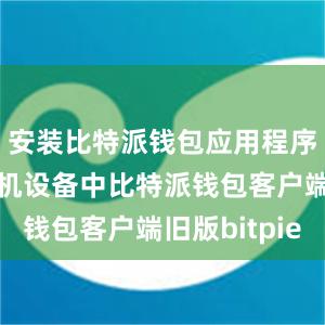 安装比特派钱包应用程序到你的手机设备中比特派钱包客户端旧版bitpie