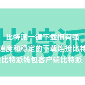 比特派一键下载拥有强大的下载速度和稳定的下载连接比特派钱包客户端比特派 百度百科