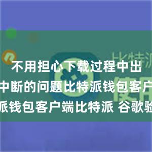 不用担心下载过程中出现卡顿或中断的问题比特派钱包客户端比特派 谷歌验证